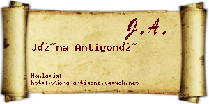 Jóna Antigoné névjegykártya